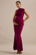 ECM_HR_CL138193102 - Osanna _ Burgundy Jersey Round Neck Maternity Maxi Dress With Gathered Detailing1.jpg