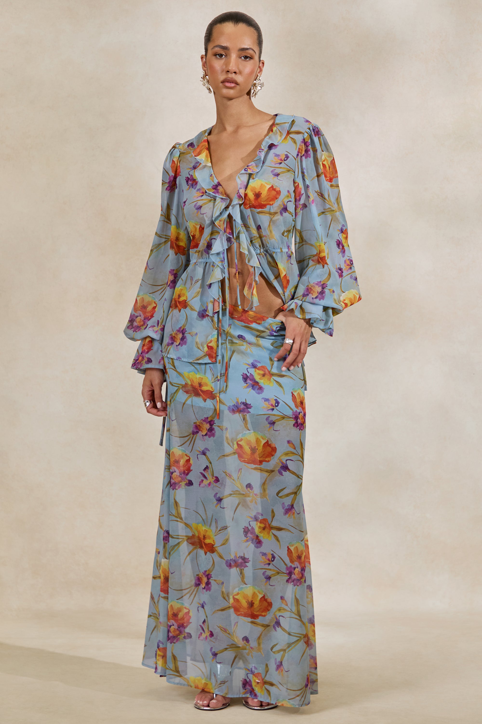 CL138216016 - Alveta _ Blue Floral Chiffon Sheer Maxi Skirt0 1.jpg