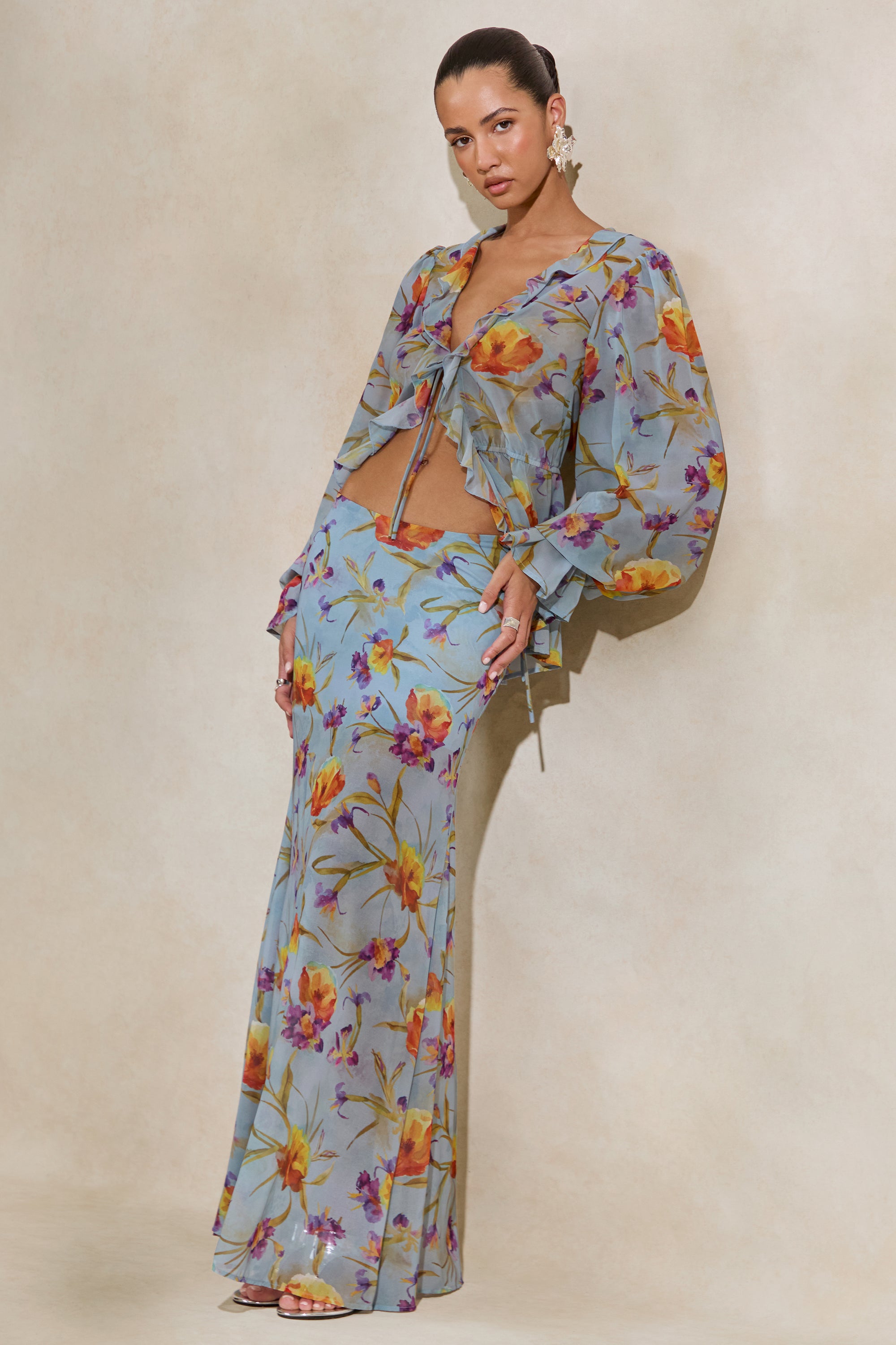 CL138216016 - Alveta _ Blue Floral Chiffon Sheer Maxi Skirt0 3.jpg