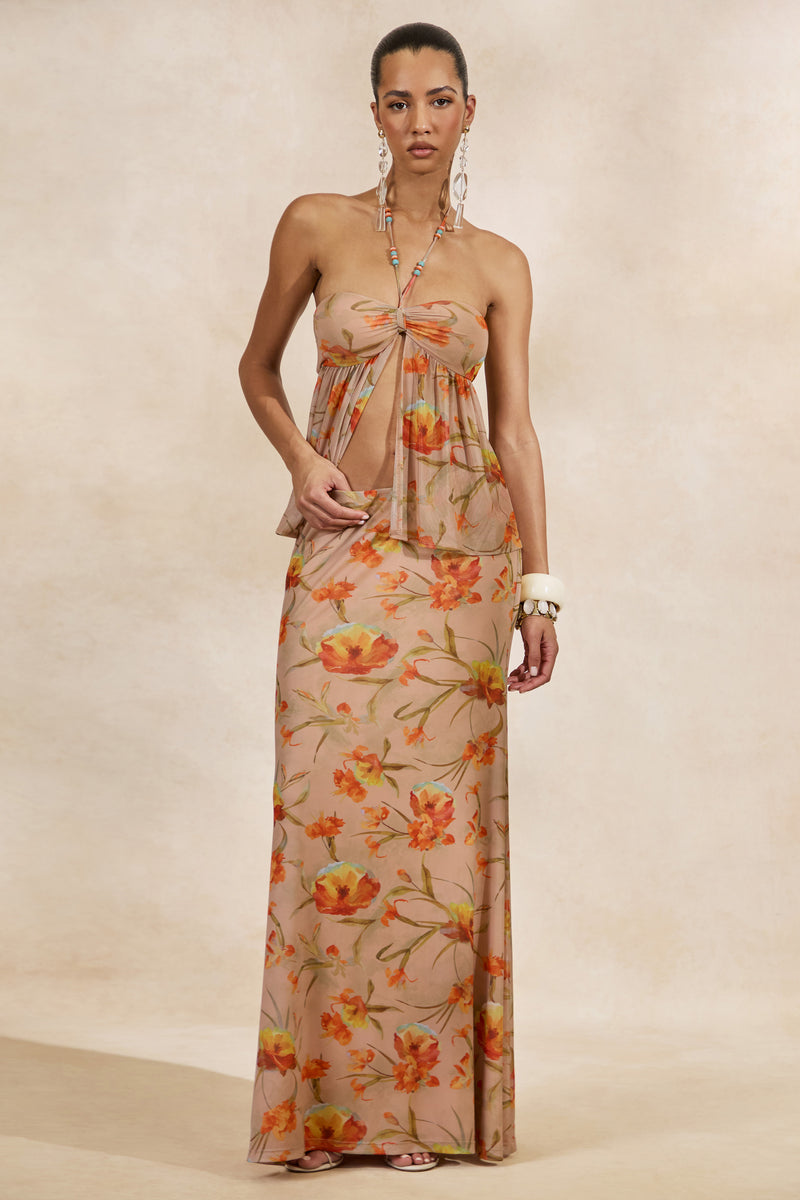 CL138222070 - Flaviah _ Orange Floral Print Mesh Maxi Skirt 2.jpg