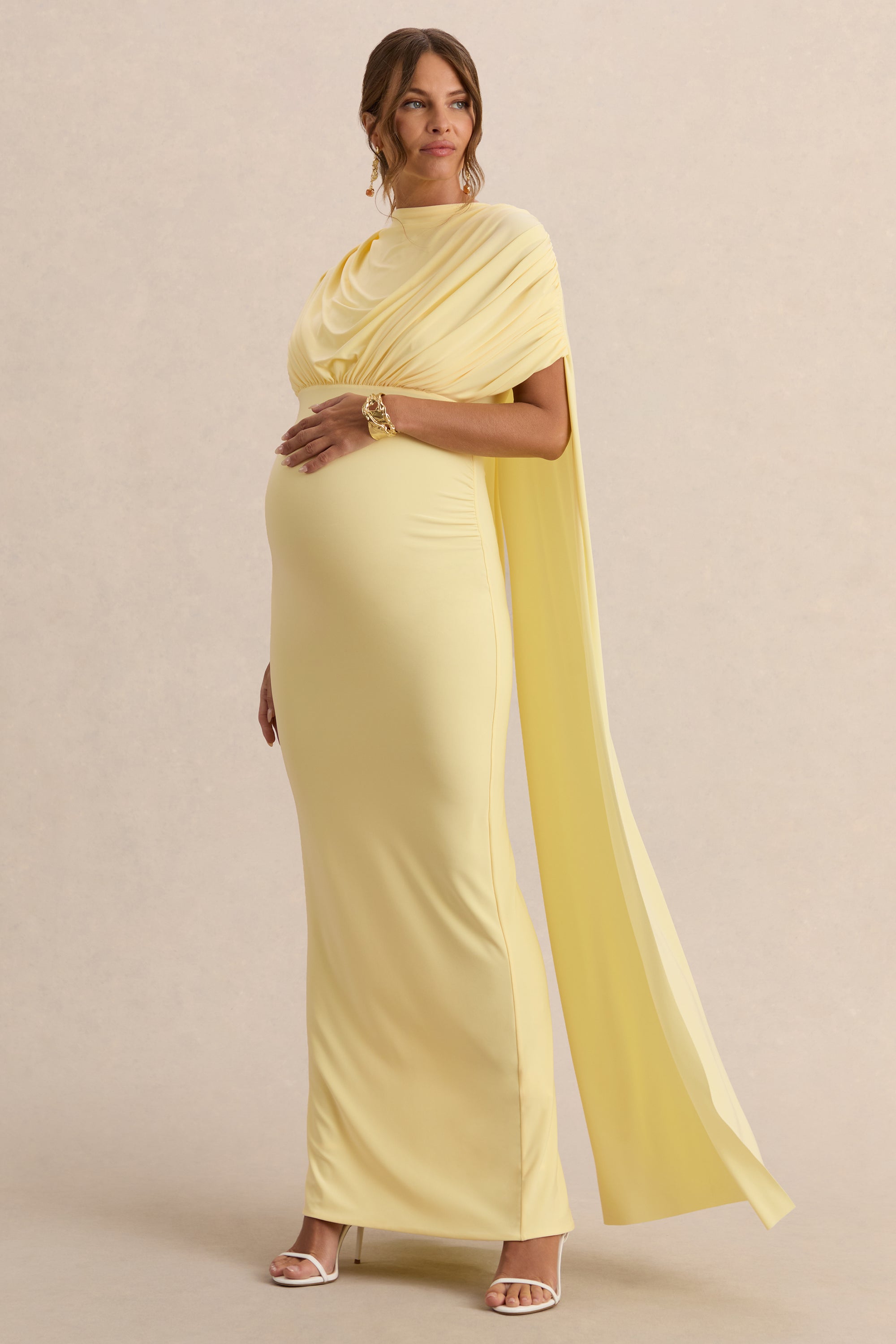ECM_HR_CL138242121  - Araminta Lemon Bardot-Neck Maternity Maxi Dress With Cape Sleeves 1.jpg