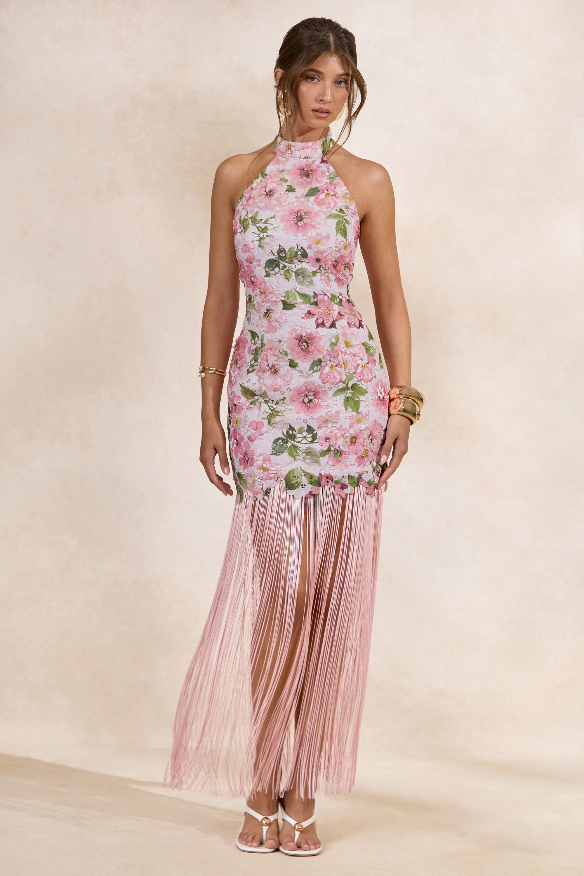 CL138255084 - Lerisa _ Pink Floral Print Lace Halter-Neck Fringed Maxi Dress2.jpg