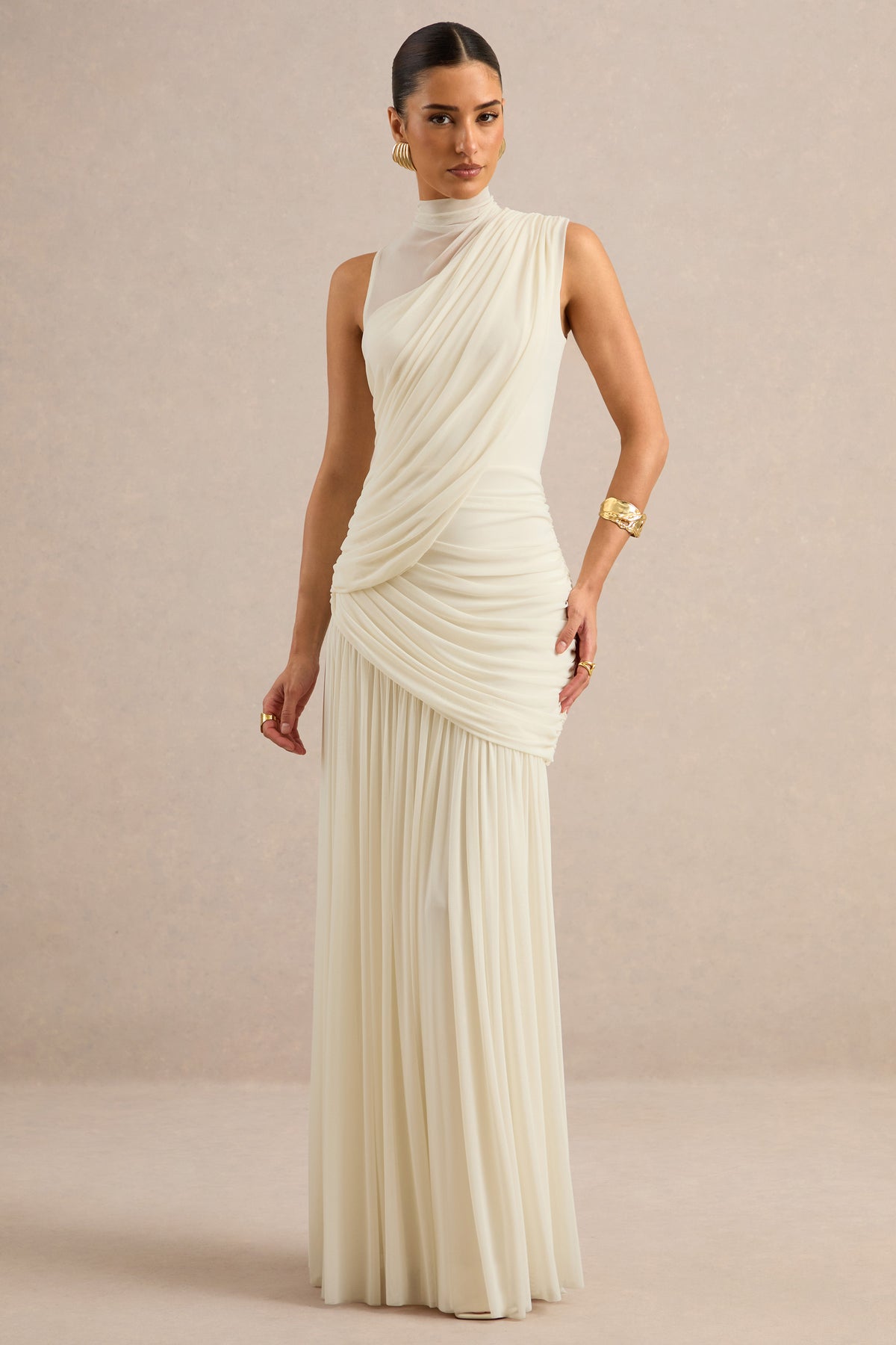 ECM_HR_CL138291111 - Karis _ Cream Mesh High-Neck Maxi Dress With Gathered Detailing 0.jpg