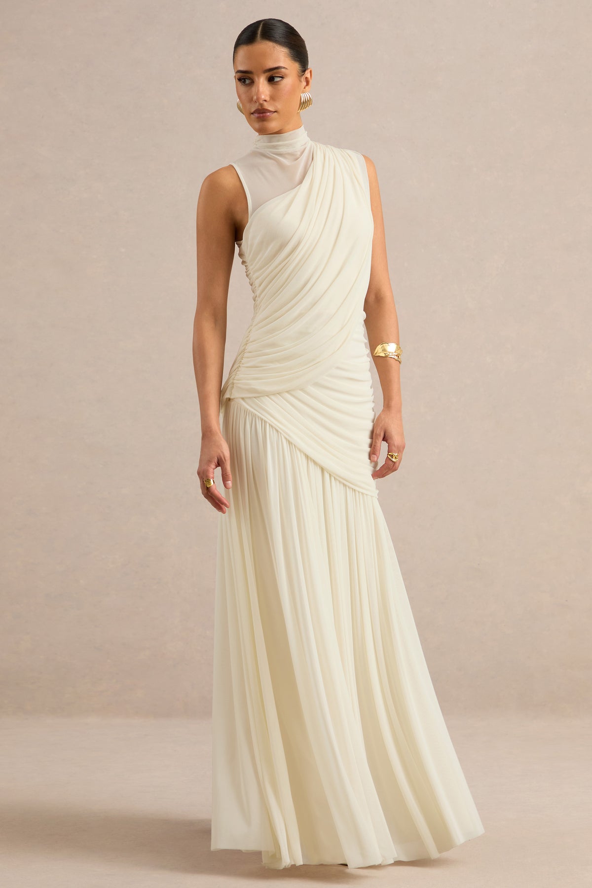 ECM_HR_CL138291111 - Karis _ Cream Mesh High-Neck Maxi Dress With Gathered Detailing 2.jpg