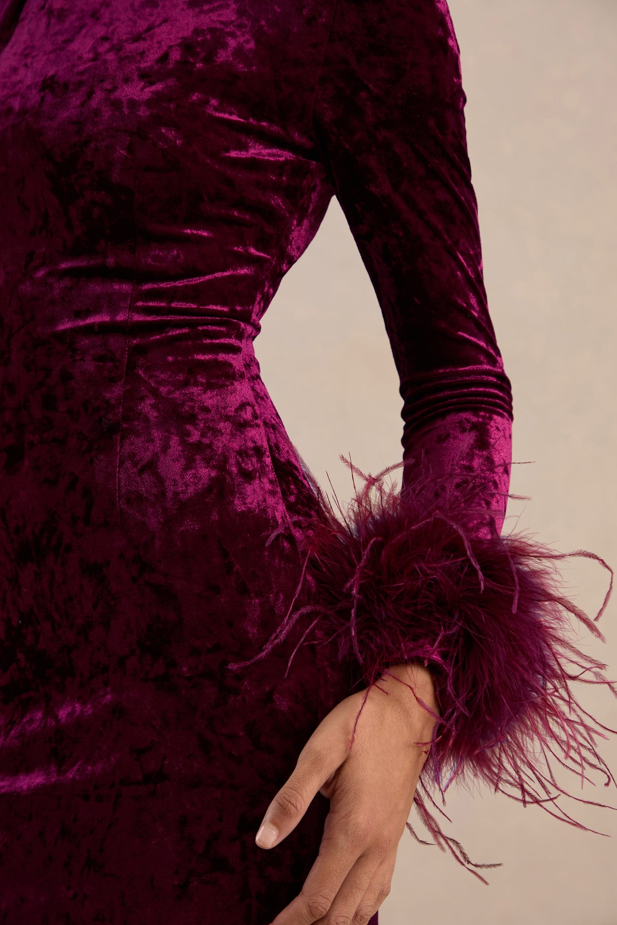 ECM_HR_CL138413102_Bria Burgundy Velvet High-Neck Maxi Dress With Feather Trim Cuffs 39.jpg