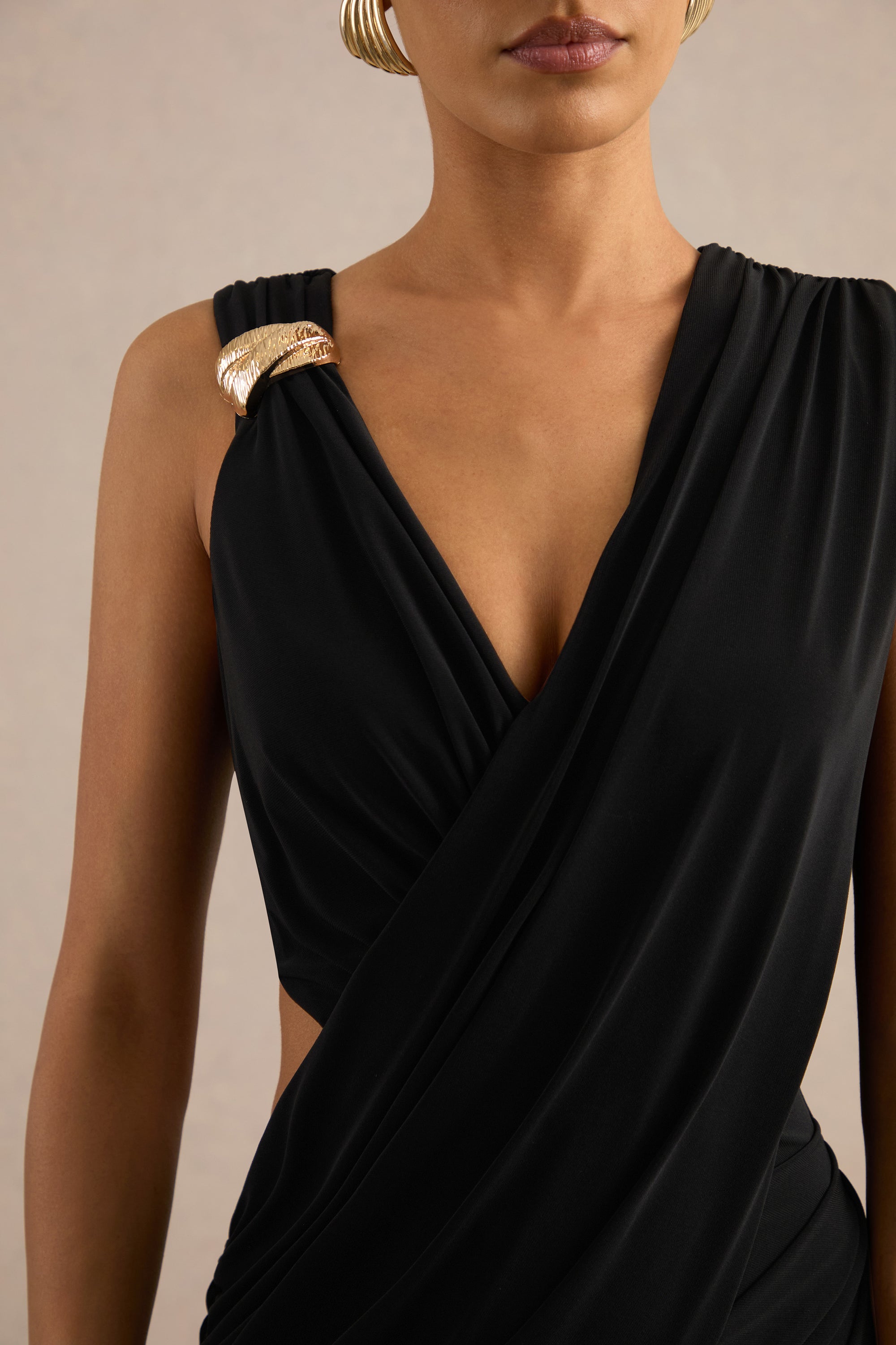 ECM_HR_CL138428001 - Tahlia _ Black Plunge-Neck Maxi Dress With Draped Detailing And Gold Detail 4.jpg