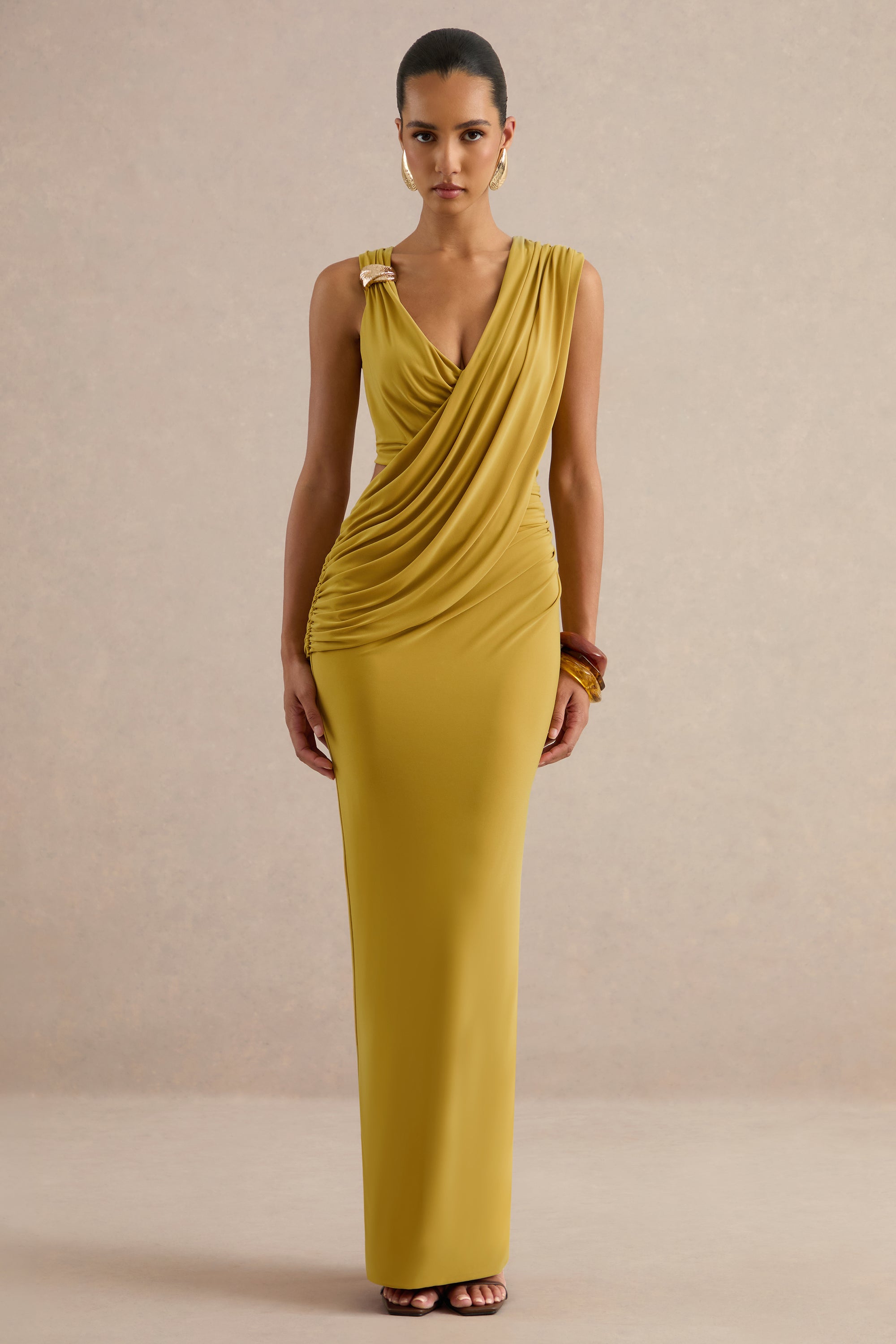 ECM_HR_CL138428122 - Tahlia _ Mustard Plunge-Neck Maxi Dress With Draped Detailing And Gold Detail 2.jpg