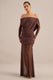 ECM_HR_CL138432022 - Amaline | Dark Brown Mesh Bardot-Neck Maxi Dress With Draped Detailing2.jpg