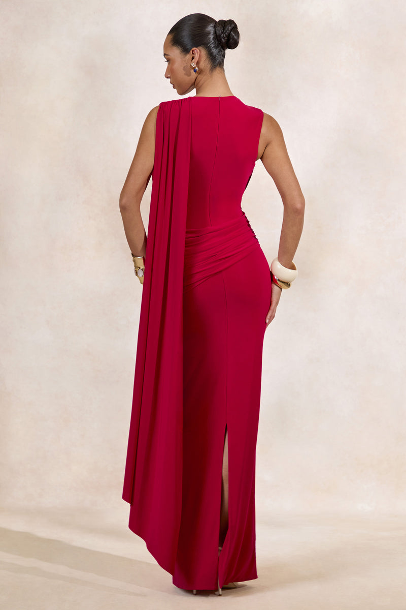 CL138433100 - Aralyn _ Red Plunge Cowl-Neck Maxi Dress With Sash Detail5.jpg