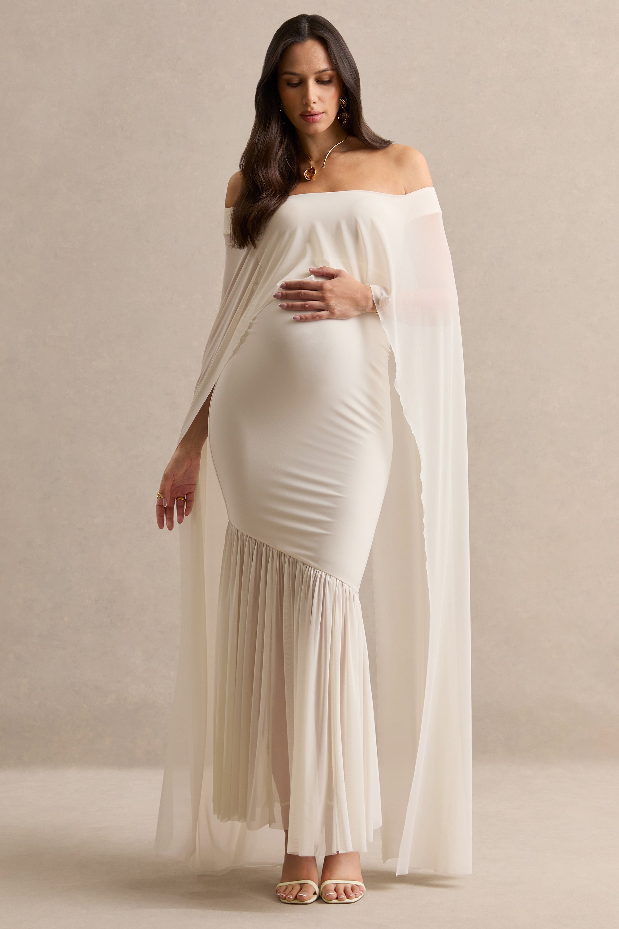 ECM_HR_CL138466111 - Bluma Cream Bardot-Neck Maternity Maxi Dress With Sheer Skirt And Cape Detail0.jpg