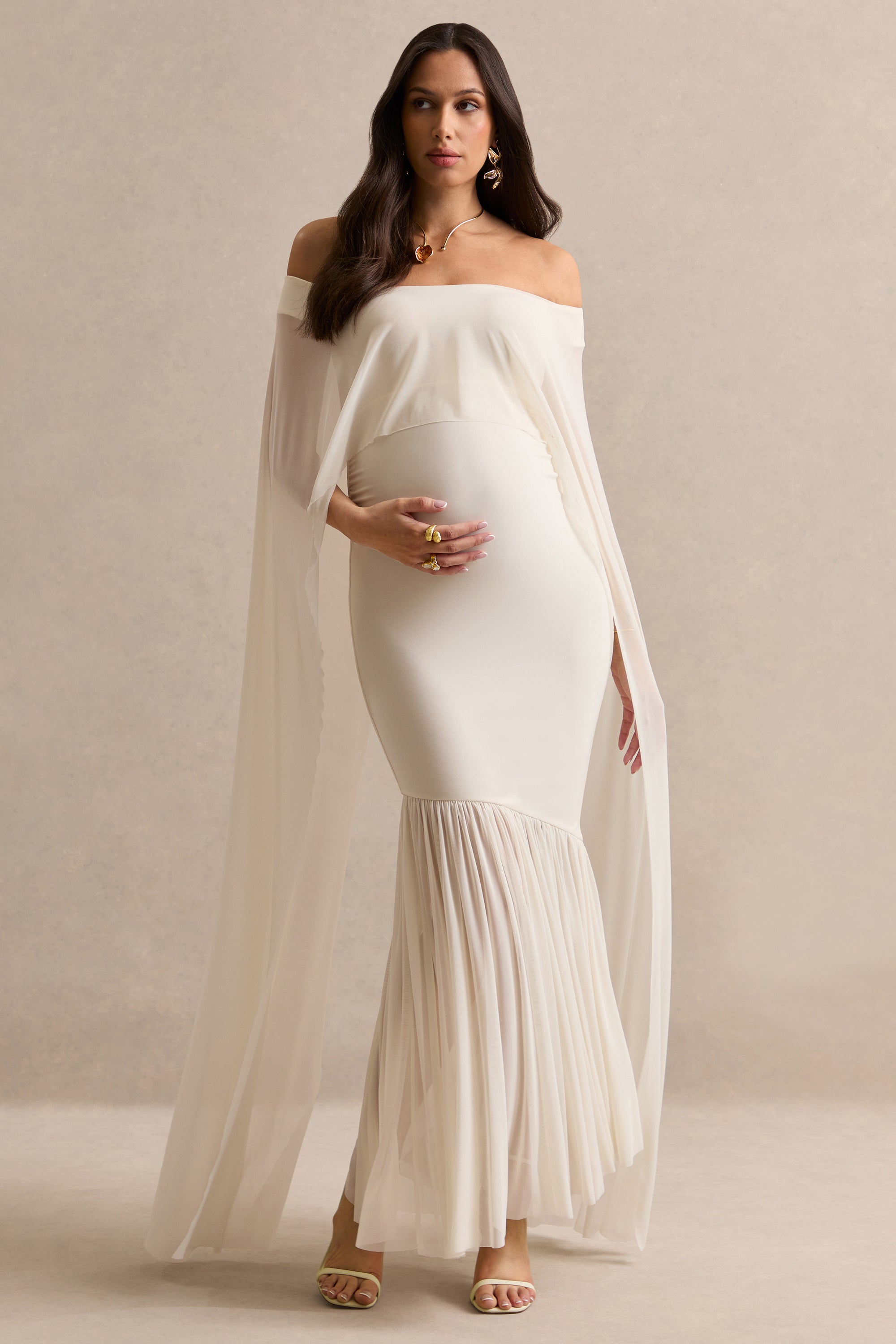 ECM_HR_CL138466111 - Bluma Cream Bardot-Neck Maternity Maxi Dress With Sheer Skirt And Cape Detail2.jpg
