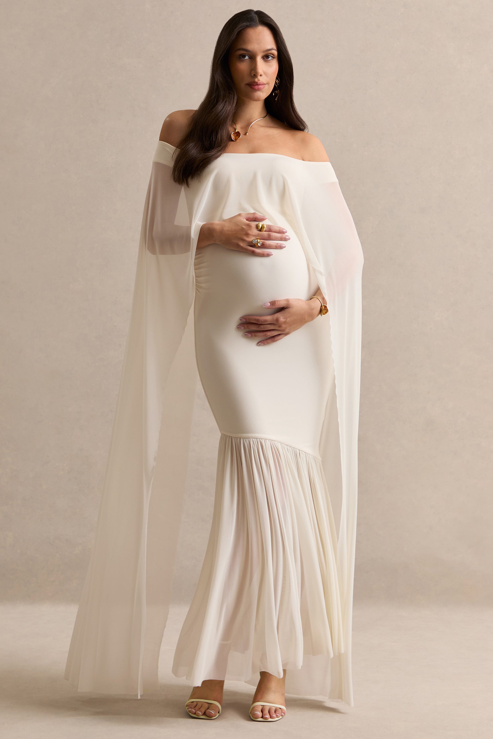 ECM_HR_CL138466111 - Bluma Cream Bardot-Neck Maternity Maxi Dress With Sheer Skirt And Cape Detail3.jpg