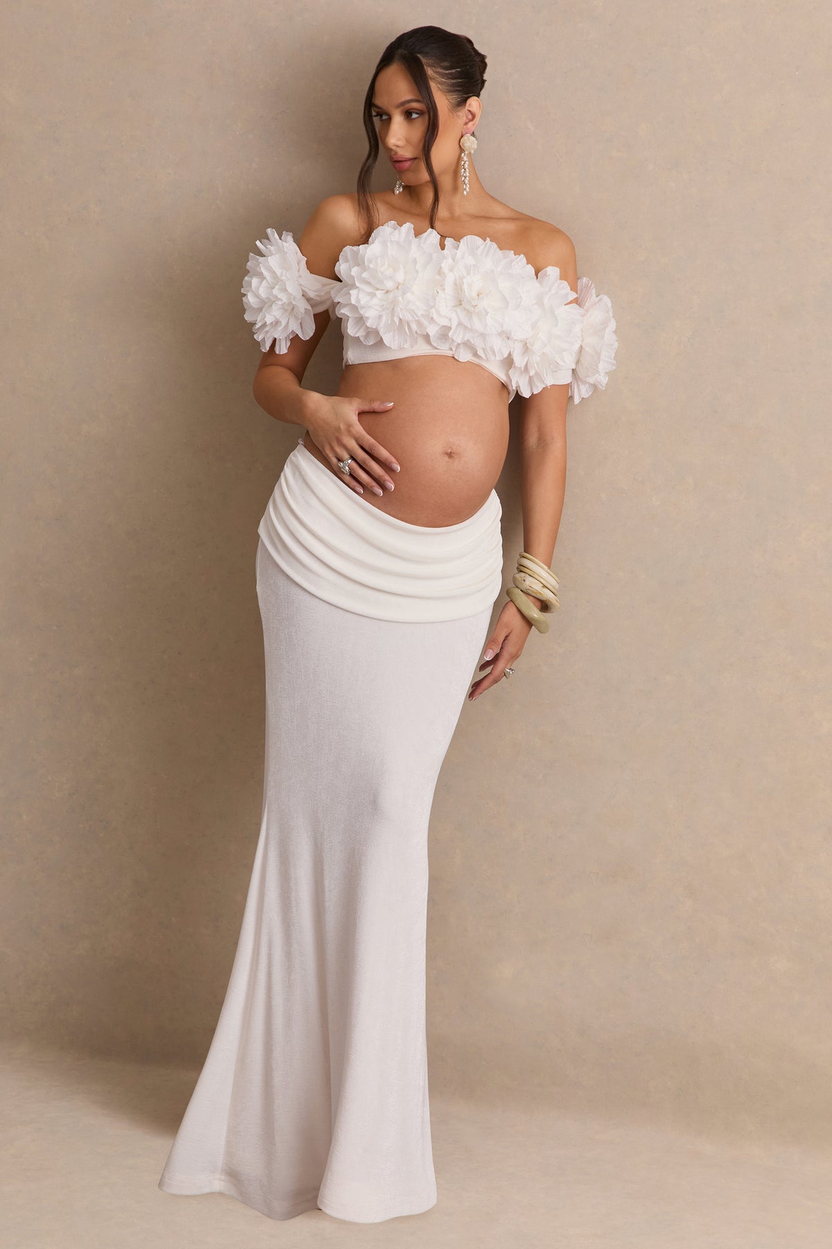 ECM_HR_CL138480110 - Arwenne _ White Maternity Maxi Skirt + CL138479110 - Arwenne _ White Bardot-Neck Maternity Crop-Top With Corsage Detailing3.jpg