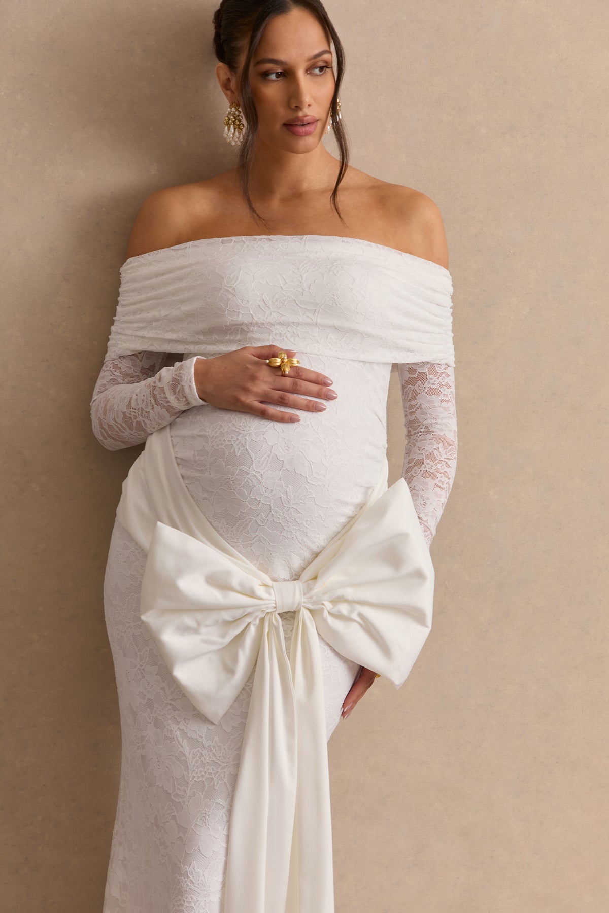 ECM_HR_CL138483110  - Solina White Lace Bardot-Neck Maternity Maxi Dress With Bow Detail2.jpg