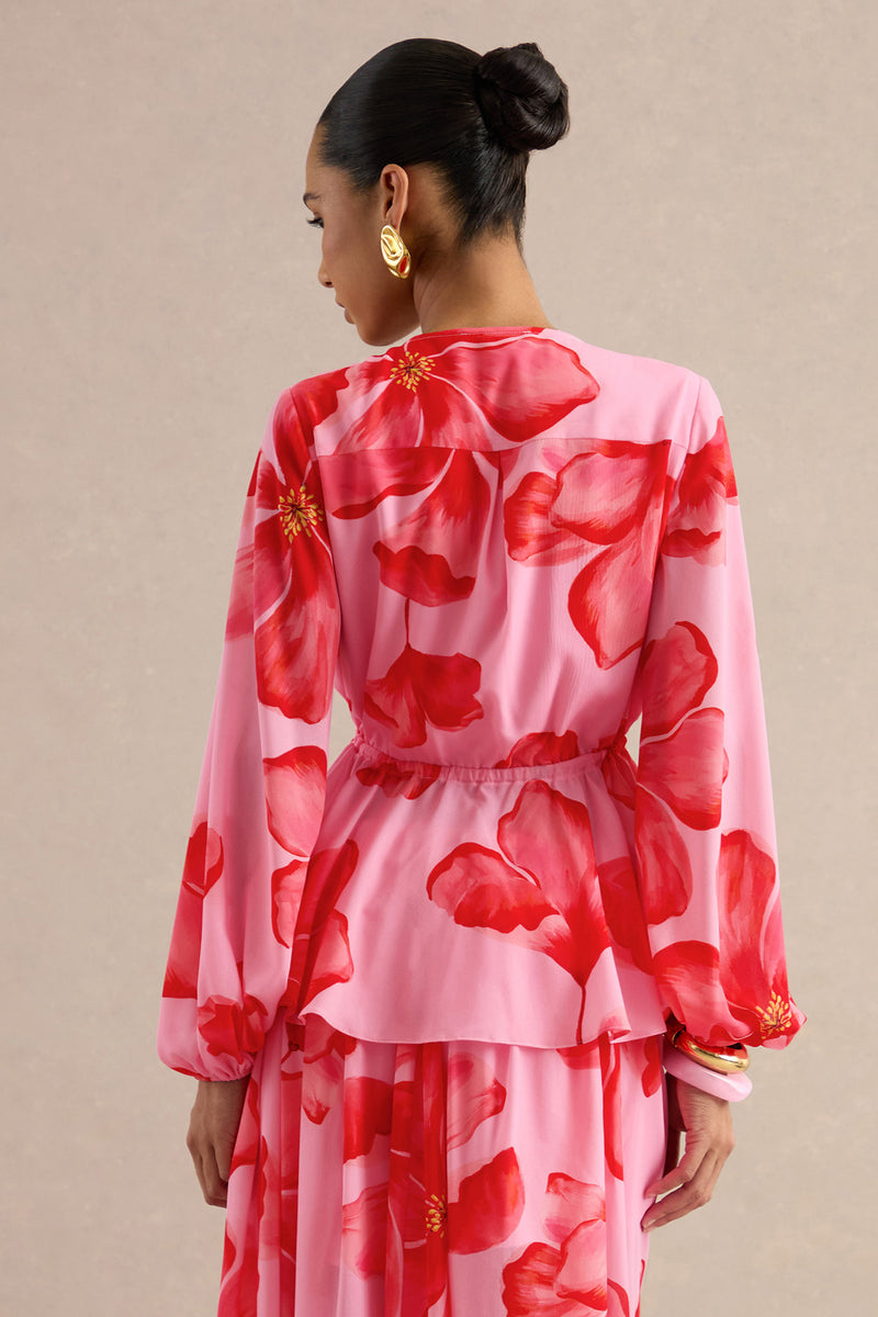 CL138488084 - Asella _ Pink Chiffon Plunge-Neck Front-Tied Maternity Top 8.jpg