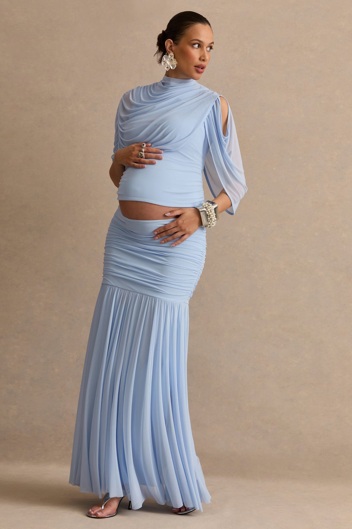 ECM_HR_CL138496013 - Cyrena _ Light Blue Bardot-Neck Maternity Top With Twist Detail + CL138497013 - Cyrena _ Light Blue Maternity Maxi Skirt With Drop Waist7 copy.jpg