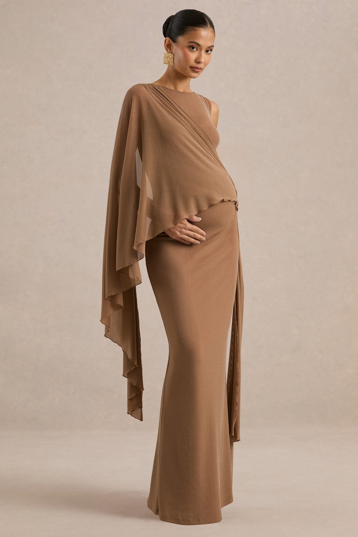 ECM_HR_CL138508050 - Yelena _ Gold Metallic Round-Neck Maternity Maxi Dress With Gathered Detailing1.jpg