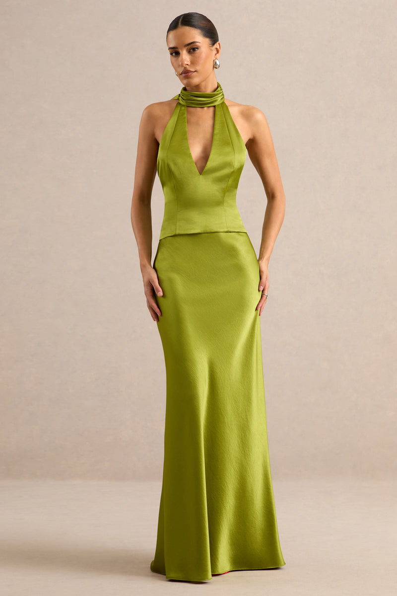 CL138550031 - Lareina | Olive Satin Maxi Skirt1.jpg