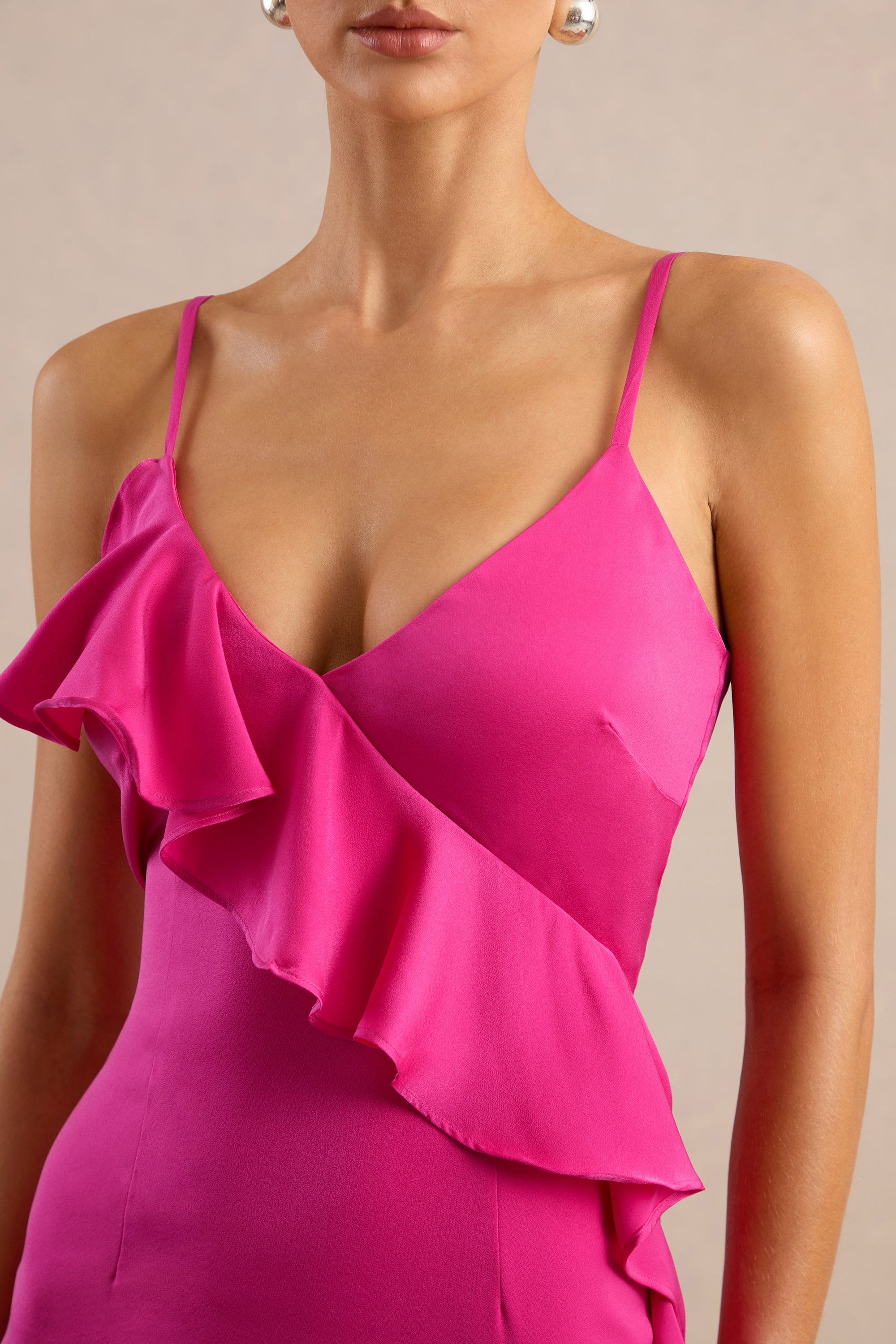 ECM_HR_CL138609080 - Marcelina | Hot Pink Satin V-Neck Maxi Dress With Ruffled Detailing4.jpg