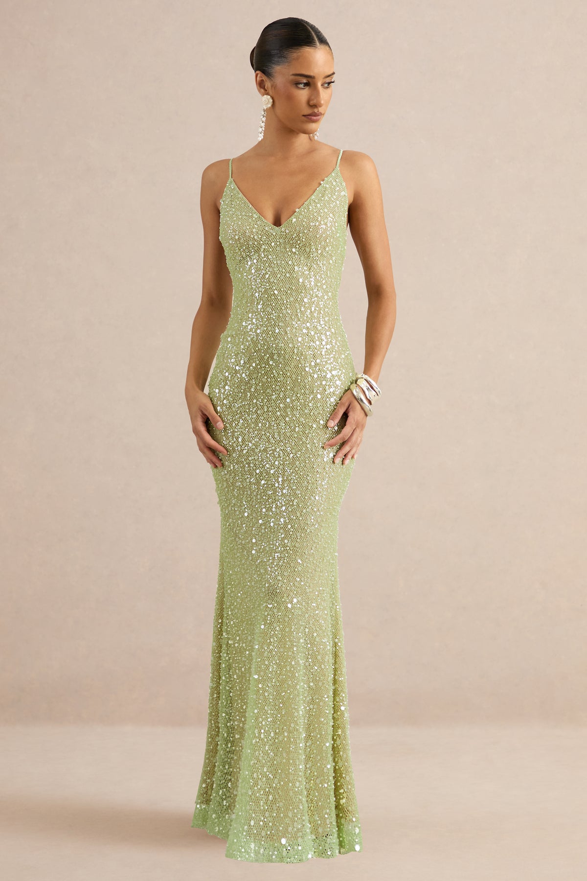 Minna Green Sheer Sequin Plunge-Neck Maxi Dress CL138611037 16.jpg