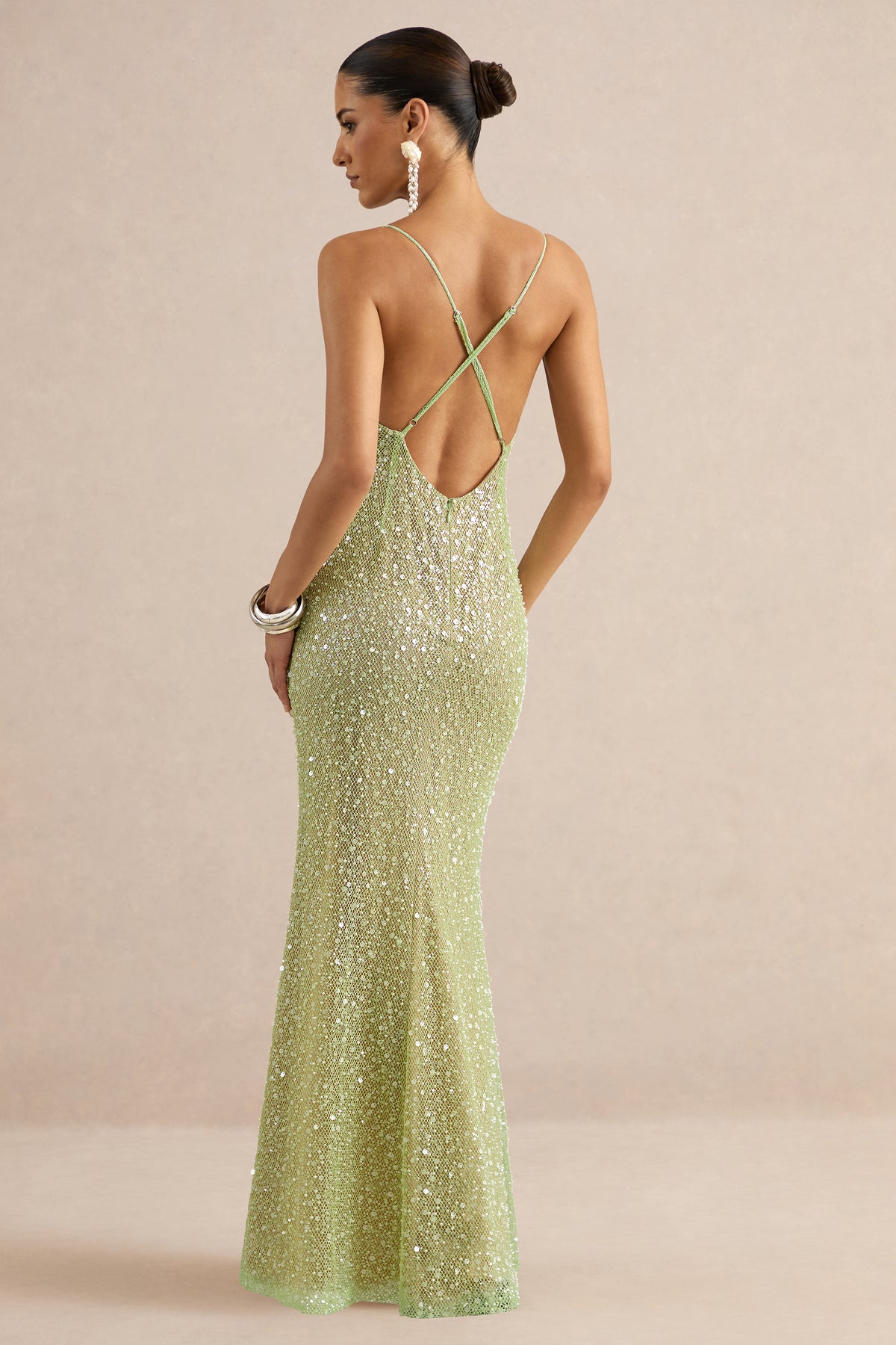 Minna Green Sheer Sequin Plunge-Neck Maxi Dress CL138611037 65.jpg