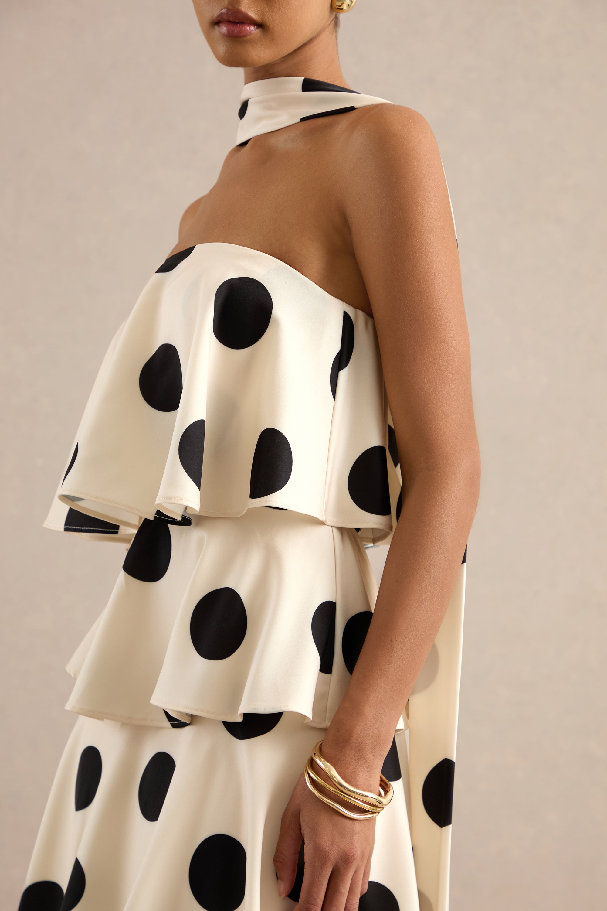 ECM_HR_CL138631111 - Talise | Cream Polka-Dot Satin Bandeau-Neck Tiered Maxi Dress With Scarf Detail 4.jpg
