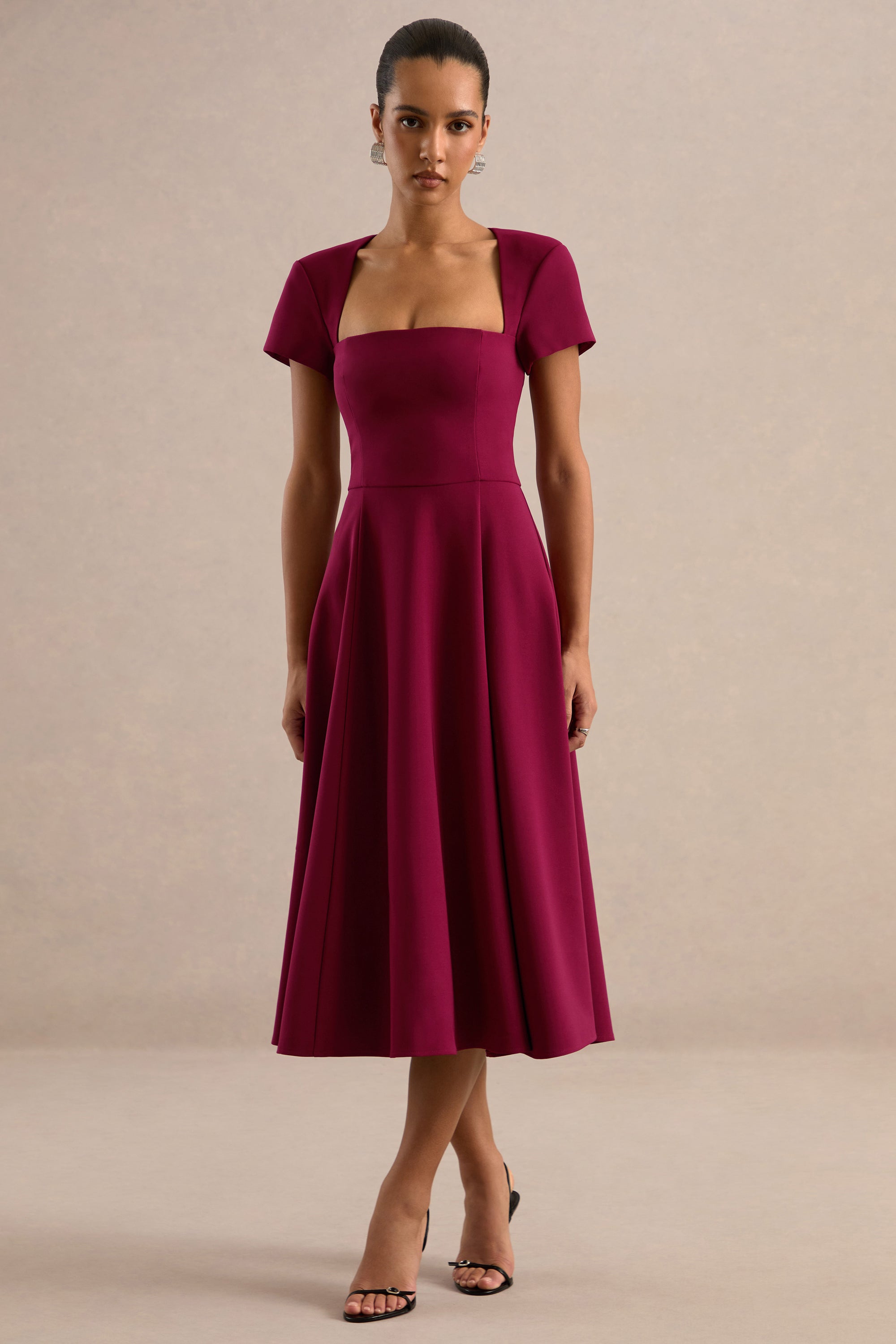 ECM_HR_CL138649102 - Donia Burgundy Square-Neck Midi Skater Dress1.jpg