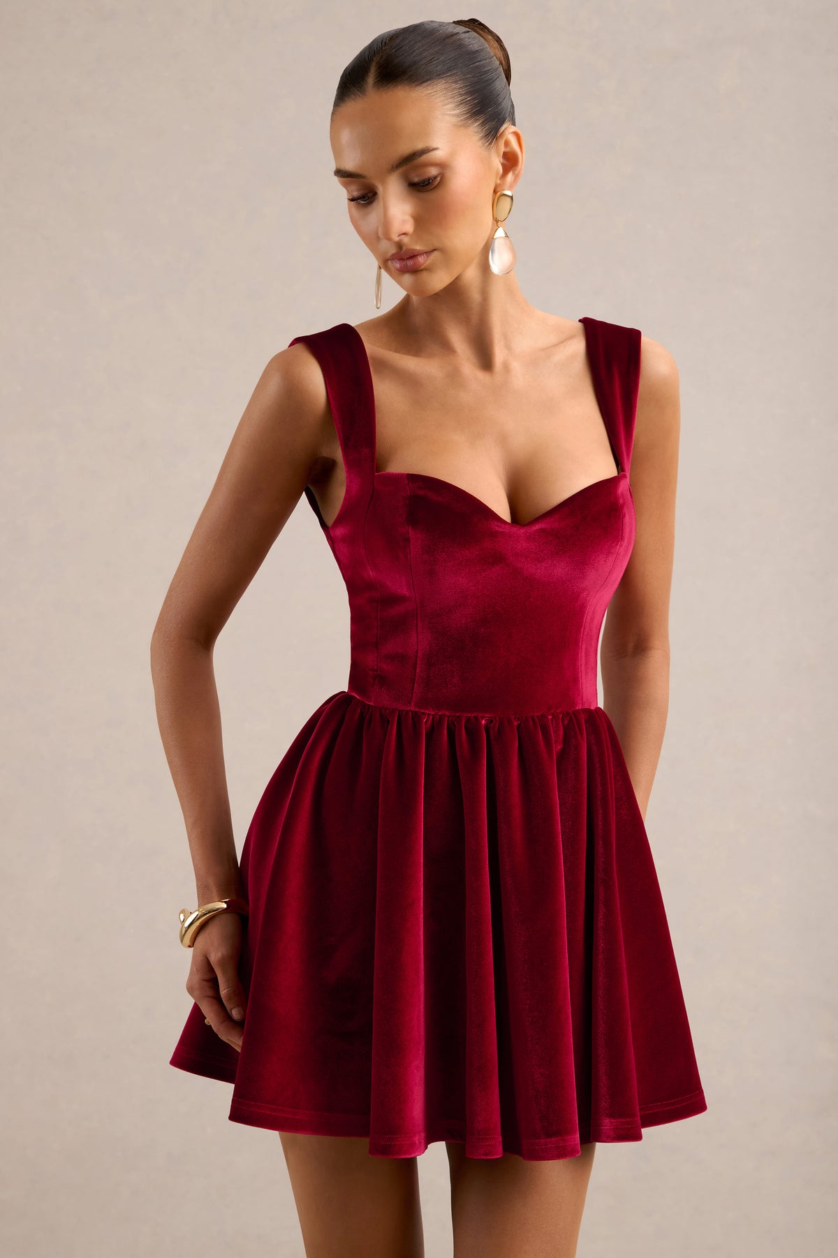 ECM_HR_CL138654100 - Belicia _ Red Velvet Sweetheart-Neck Ruffled Skater Mini Dress3.jpg