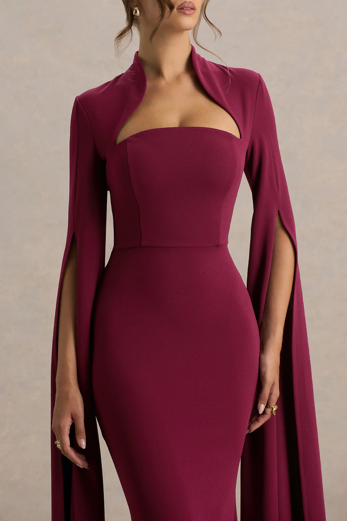 ECM_HR_CL138716102 - Esme Burgundy Square-Neck Maxi Dress With Cape Sleeves 04.jpg
