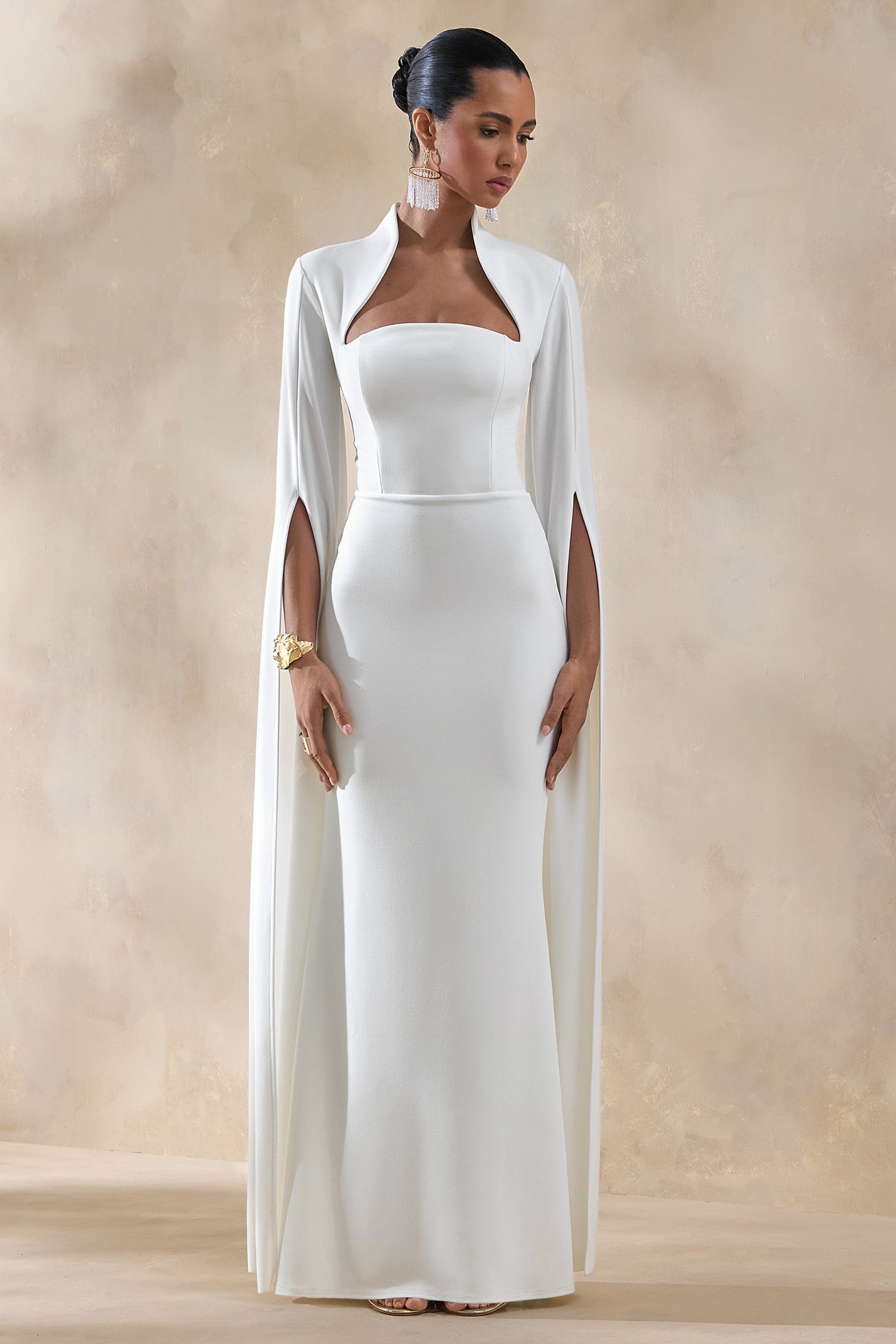 ECM_HR_CL138716110 - Esme | White Square-Neck Maxi Dress With Cape Sleeves 2.jpg