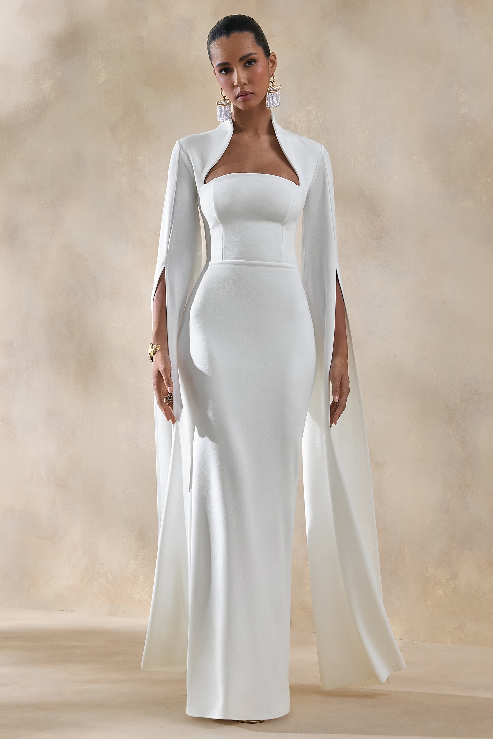 ECM_HR_CL138716110 - Esme | White Square-Neck Maxi Dress With Cape Sleeves 4.jpg