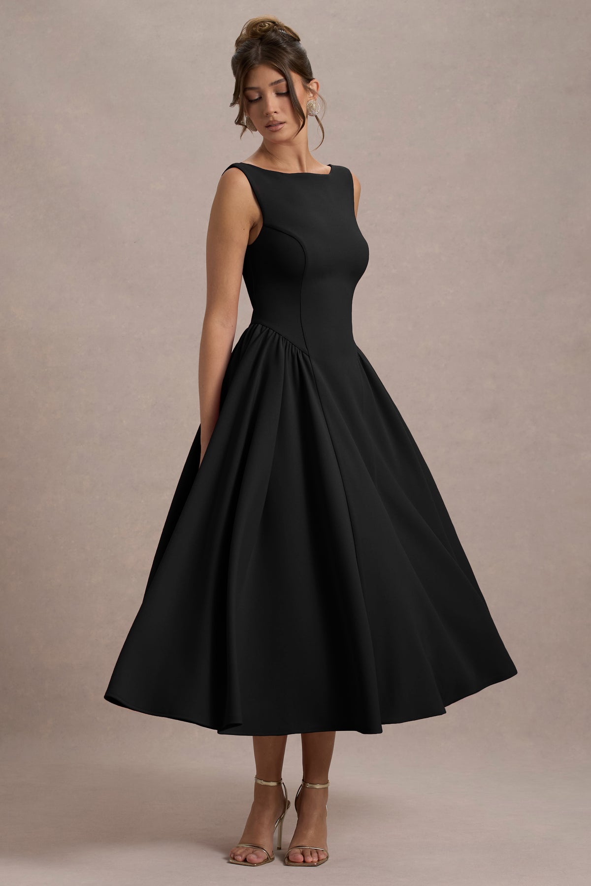 ECM_HR_CL138731001 -  Muriel | Black Boat-Neck Volume-Hem Midi Dress 1.jpg