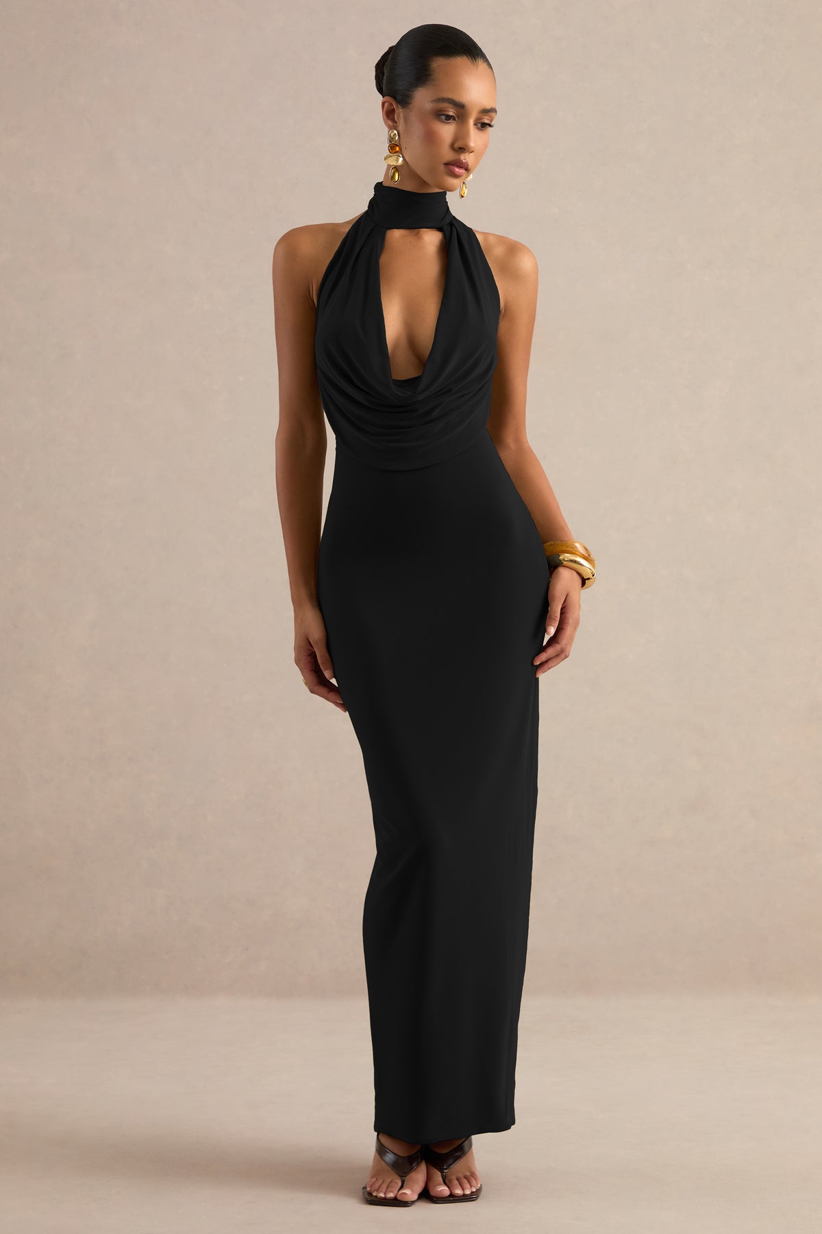 ECM_HR_CL138768001 - Lucianae _ Black Cowl Plunge-Neck Maxi Dress With Collar Detail1.jpg