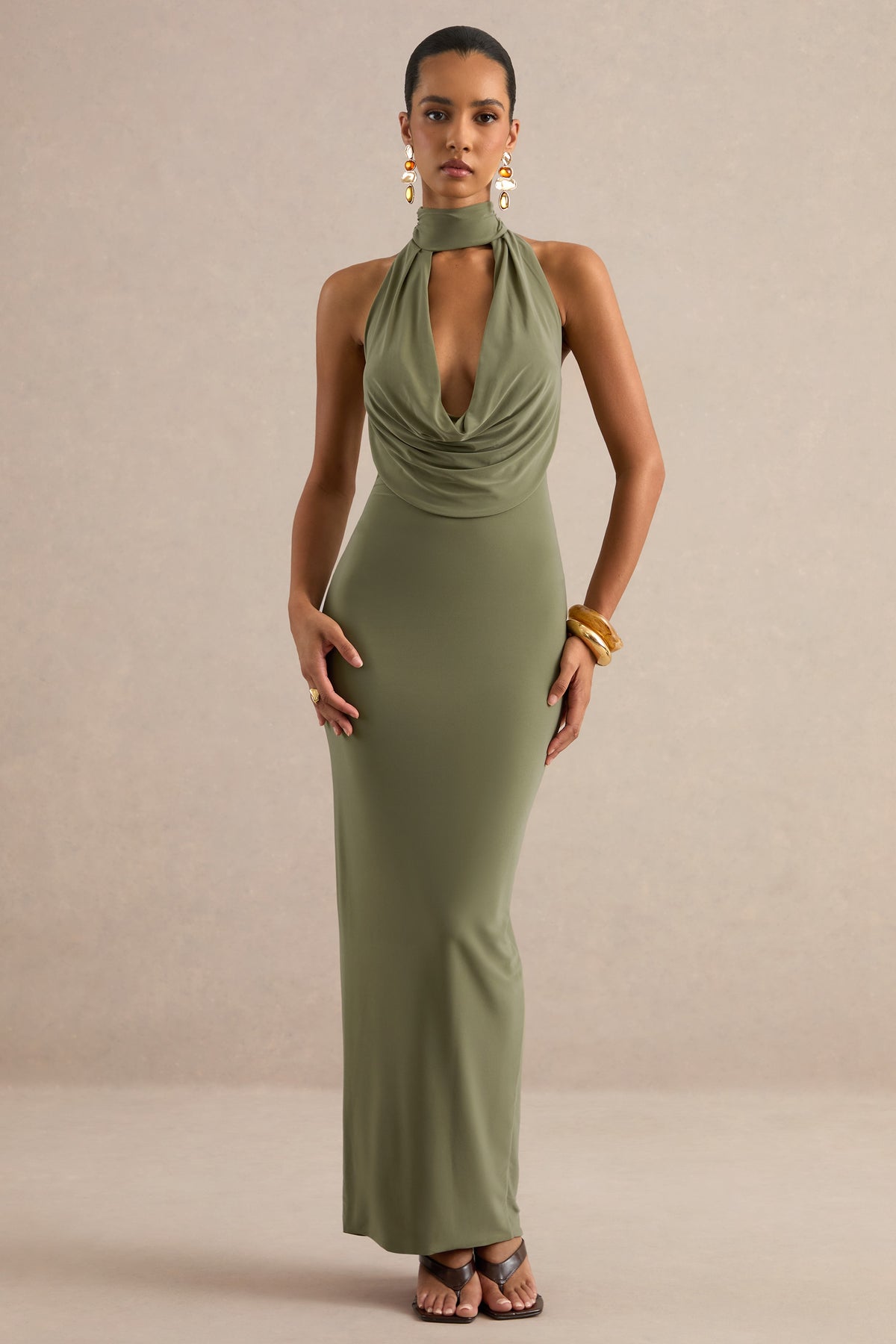 ECM_HR_CL138768031 - Lucianae _ Olive Cowl Plunge-Neck Maxi Dress With Collar Detail0.jpg