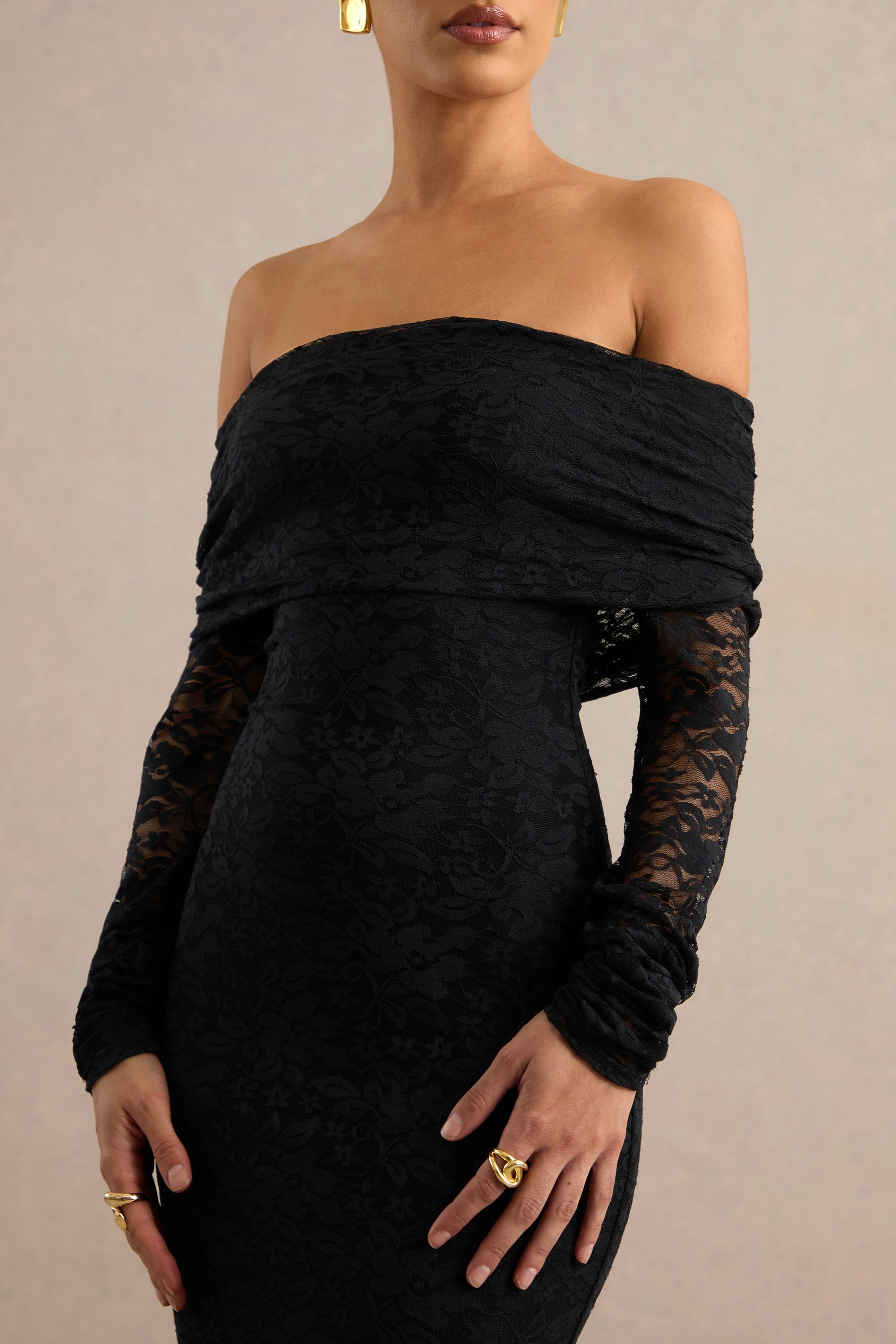 ECM_HR_CL138772001 -  Maelora | Black Lace Bardot-Neck Maxi Dress With Scarf Detail 5.jpg