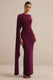 ECM_HR_CL138774102 - Maravelle | Burgundy Round-Neck Maxi Dress With Cape Sleeve 1.jpg