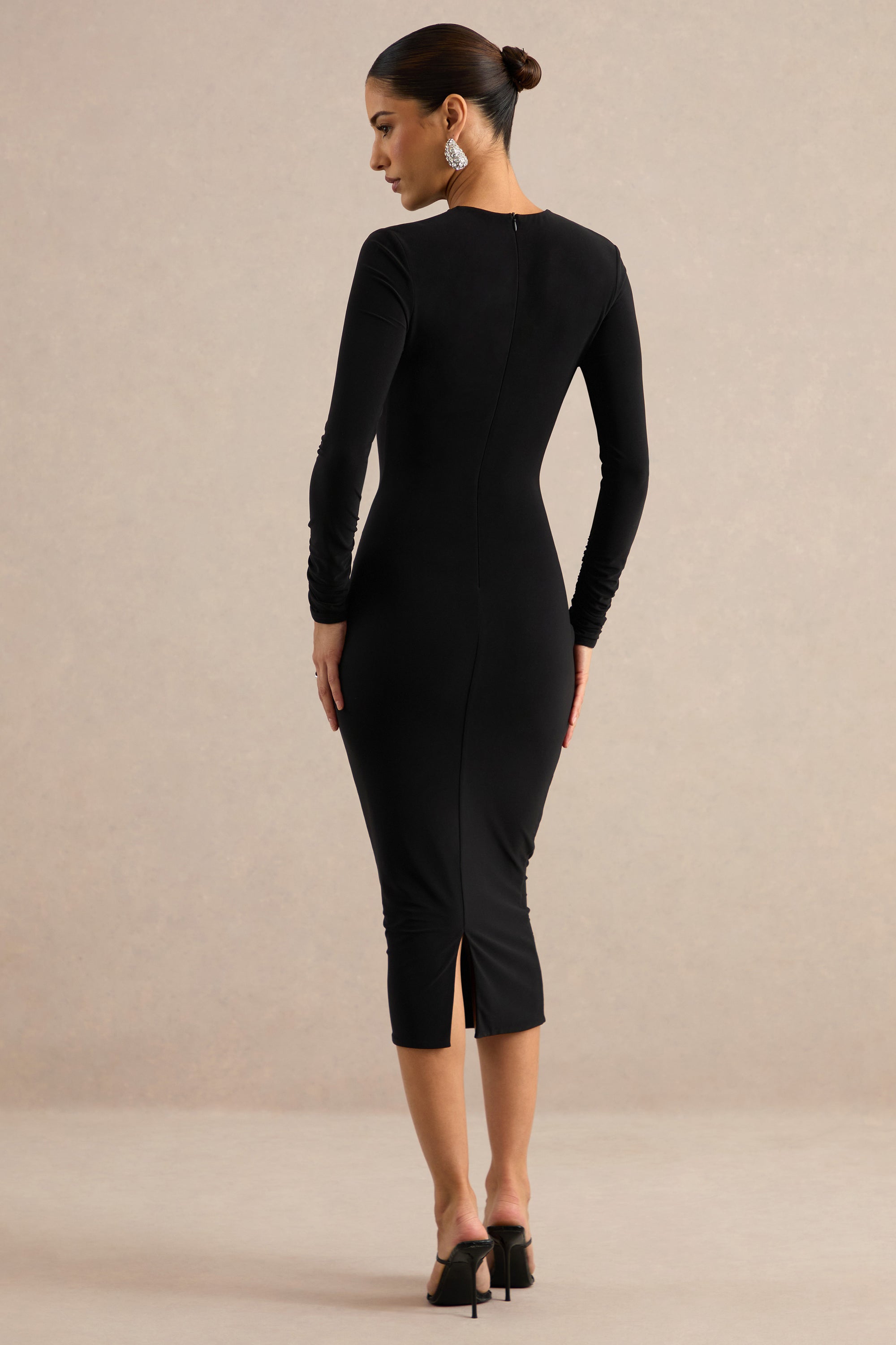 ECM_HR_CL138790001 - Filomena _ Black Round-Neck Midi Dress With Cut-Out 5.jpg
