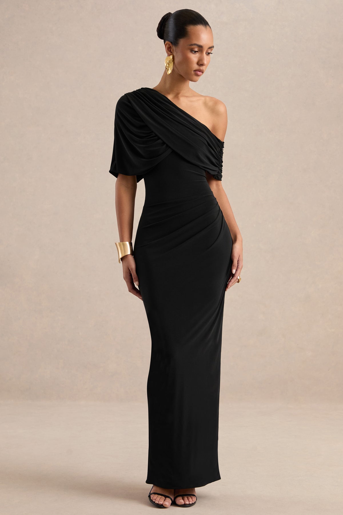 ECM_HR_CL138816001 - Solenne - Black One Shoulder Maxi Dress with Cape Detailing0.jpg