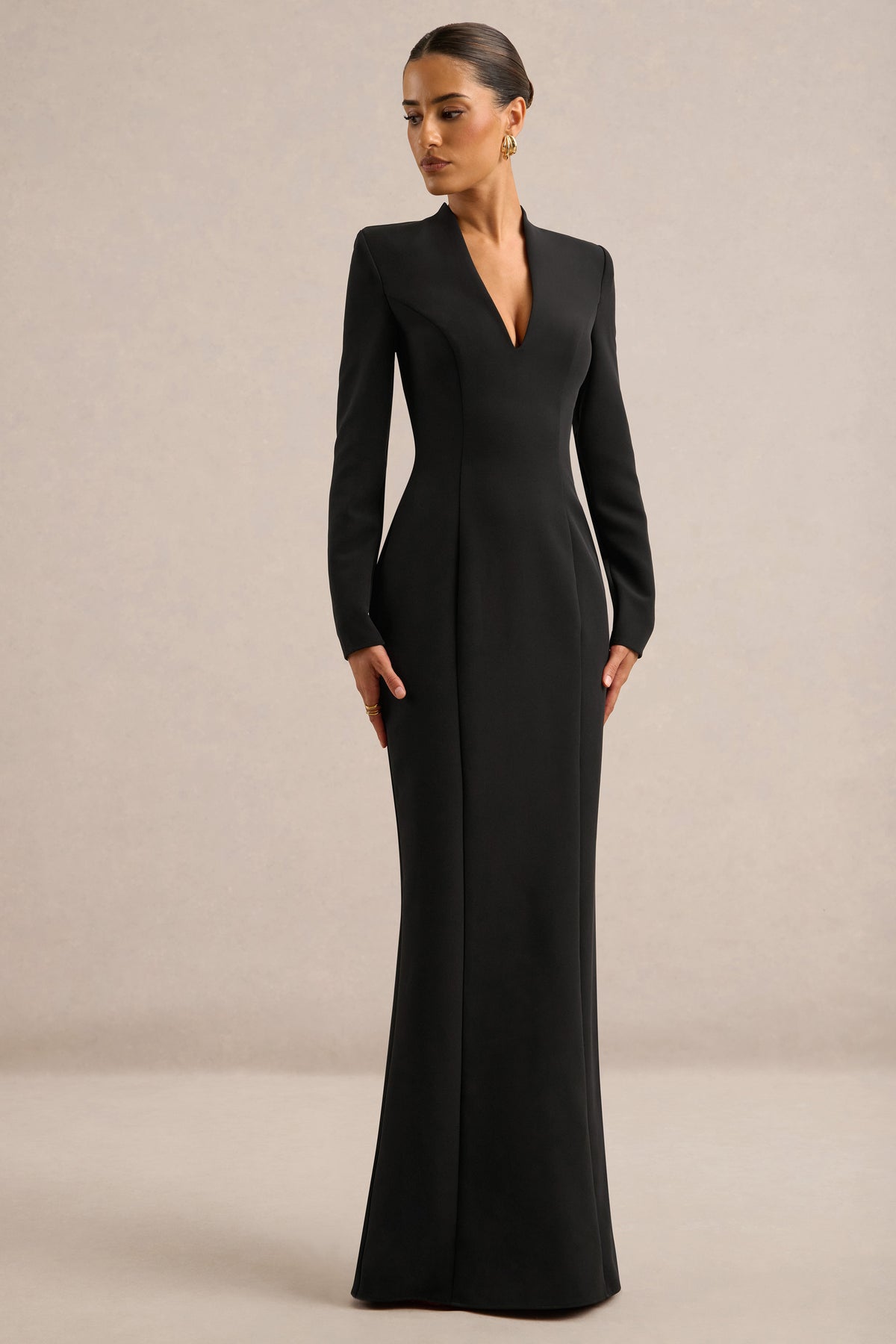 ECM_HR_CL138825001 - Giada _ Black Plunging V-Neck Long Sleeve Maxi Dress3.jpg