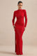 ECM_HR_CL138873100 - Georgiana _ Red Diamante High Neck Long Sleeve Maxi Dress With Gathered Detailing And Split0.jpg