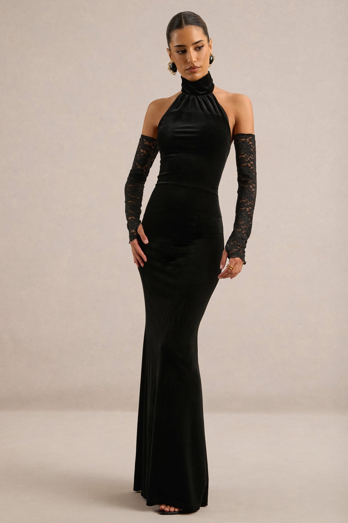 ECM_HR_CL138894001 - Vesna | Black Velvet High Neck Maxi Dress1.jpg