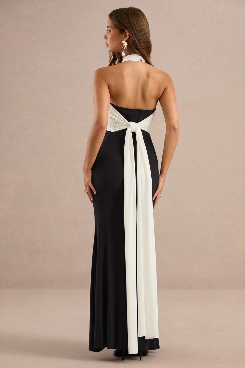 ECM_HR_CL139000001 - Eugenie Monochrome Halter Neck Maxi Dress with Tie Back Detail5.jpg