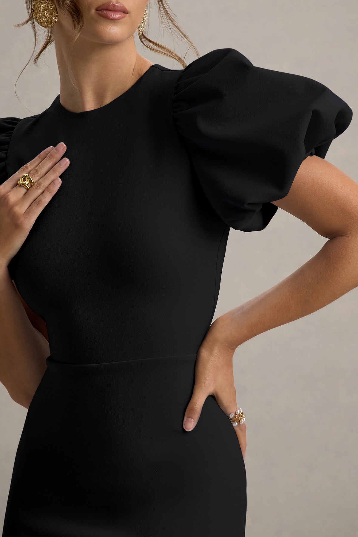 ECM_HR_CL139045001 - Dakota | Black Puff-Sleeve Midi Dress 0.jpg