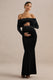 ECM_HR_CL139348001 - Saevana _ Black Velvet Bardot Long Sleeve Maternity Maxi Dress With Gathered Detailing1.jpg