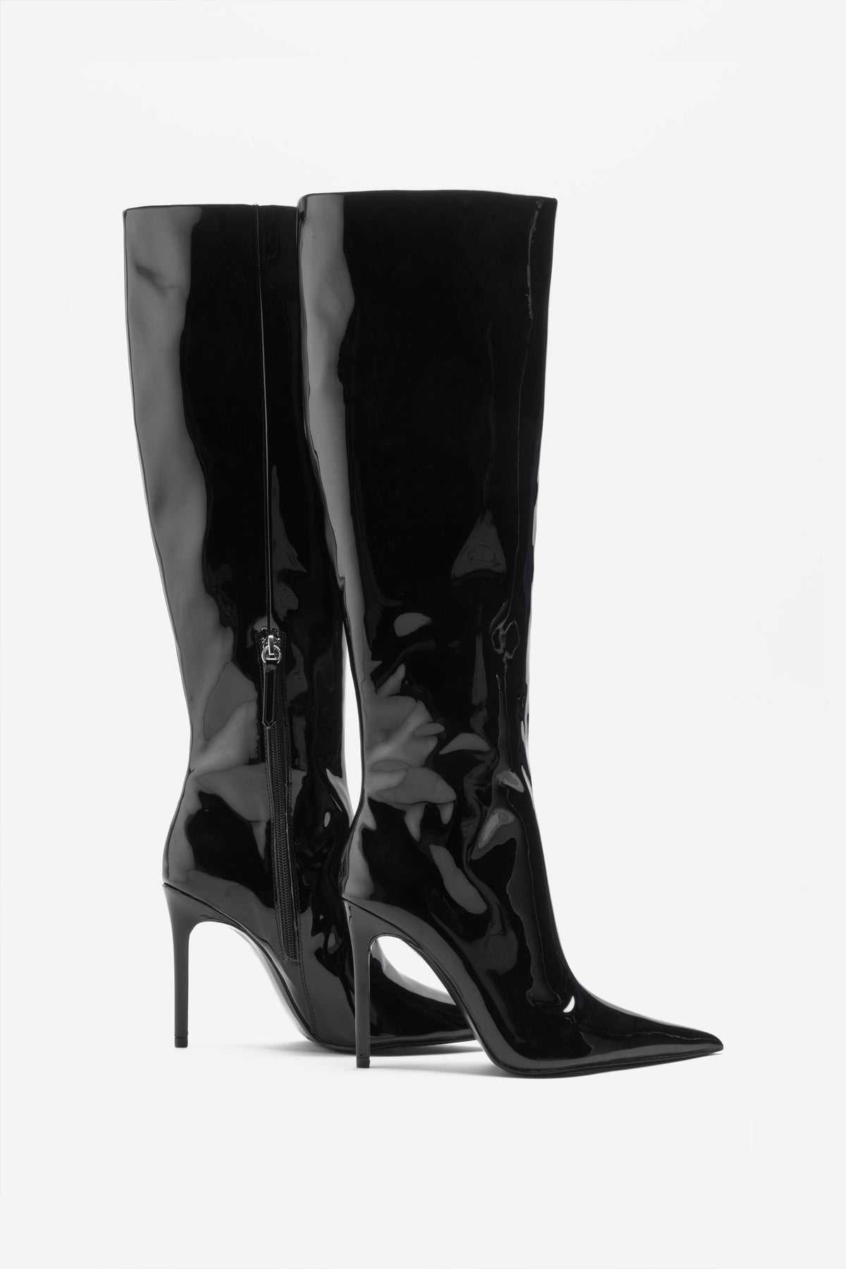 Over It | Bottes noires à talons pointus et cuissardes