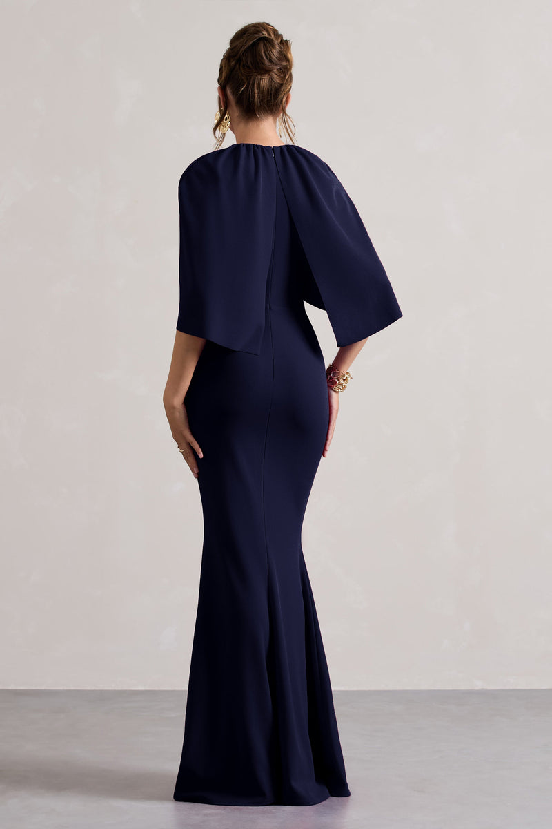 Saoirse Draped Maxi Dress Navy main image 0