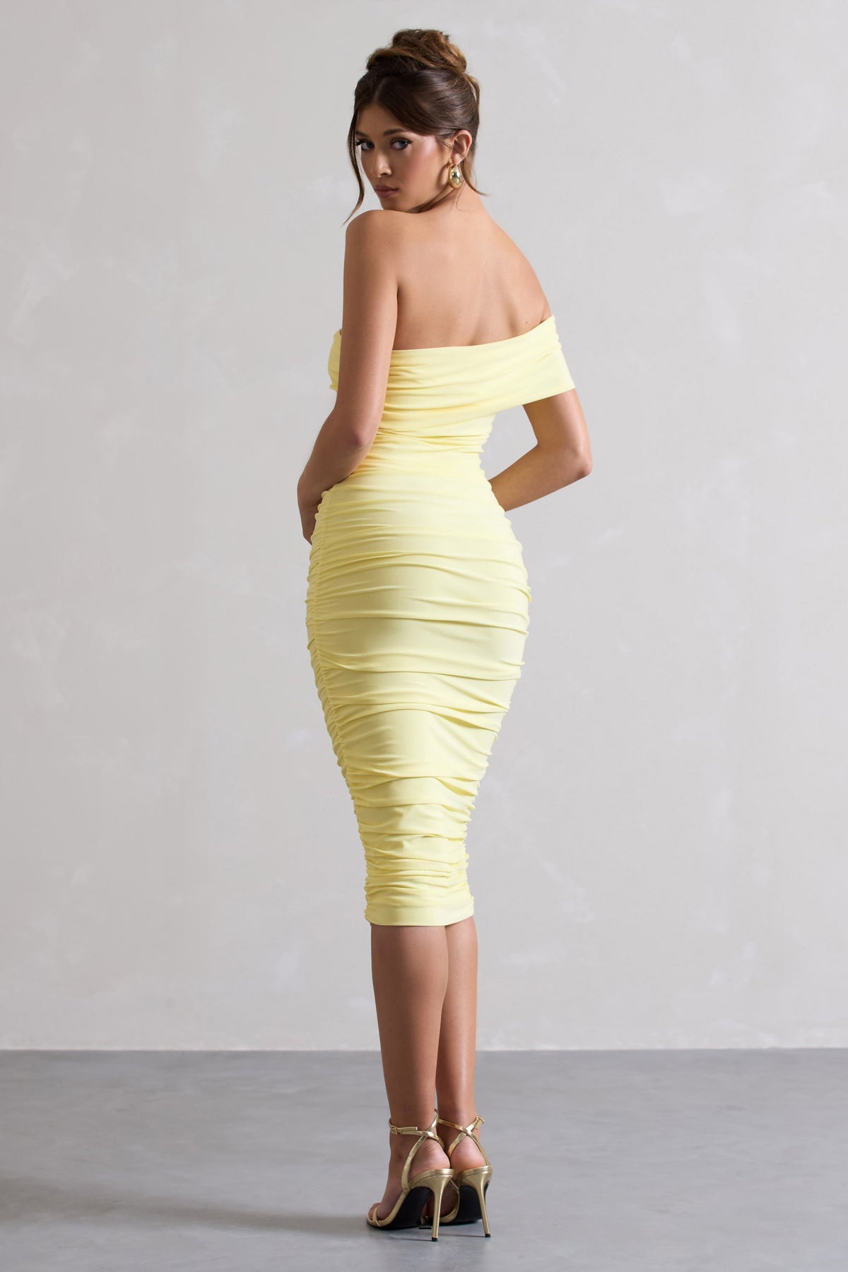 Remember Me | Lemon One Shoulder Midi Dress