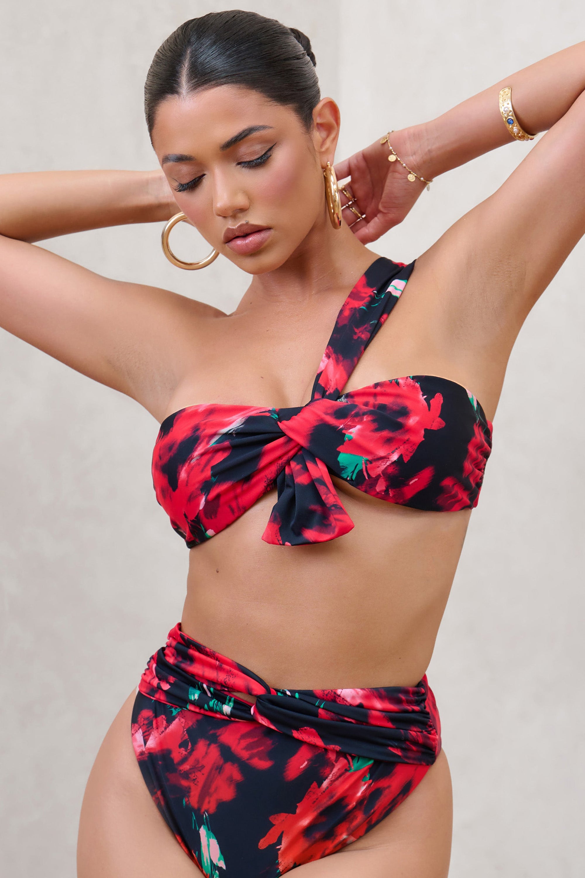 Bowline | Haut de bikini multi-couleur noué à une épaule