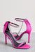 Oh Please | Pink Strappy Heeled Sandals With Diamante Chains