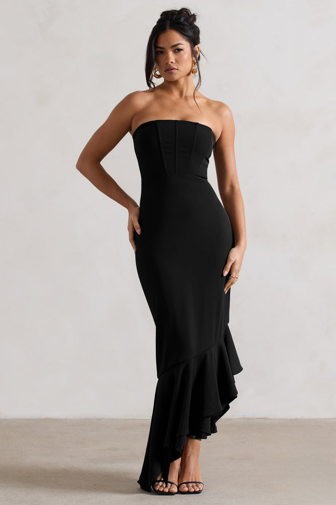 Black strapless dress with split online